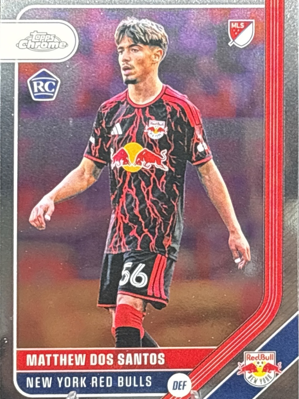 Topps Chrome Matthew Dos Santos Rookie Soccer Card